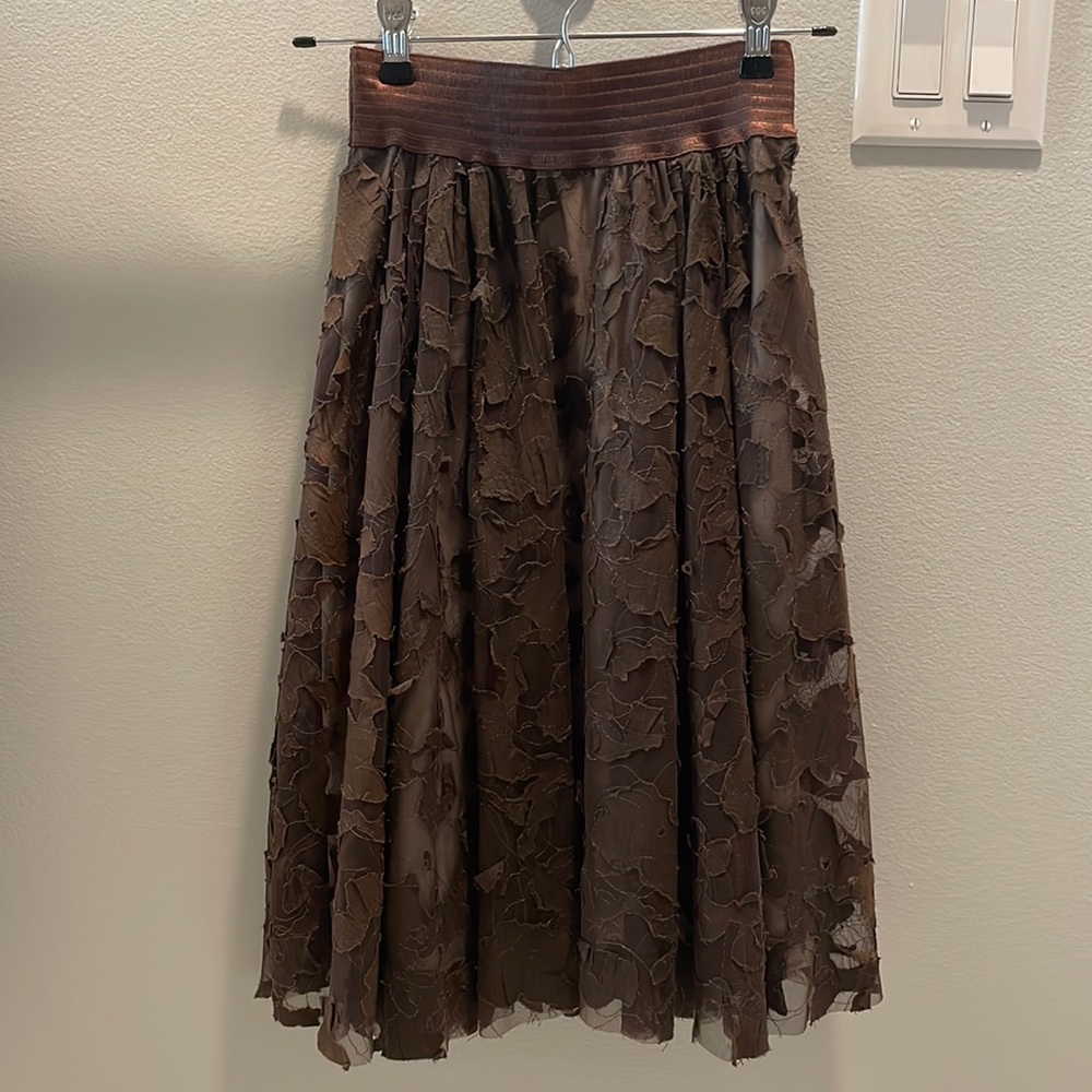 Brown, knee length skirt